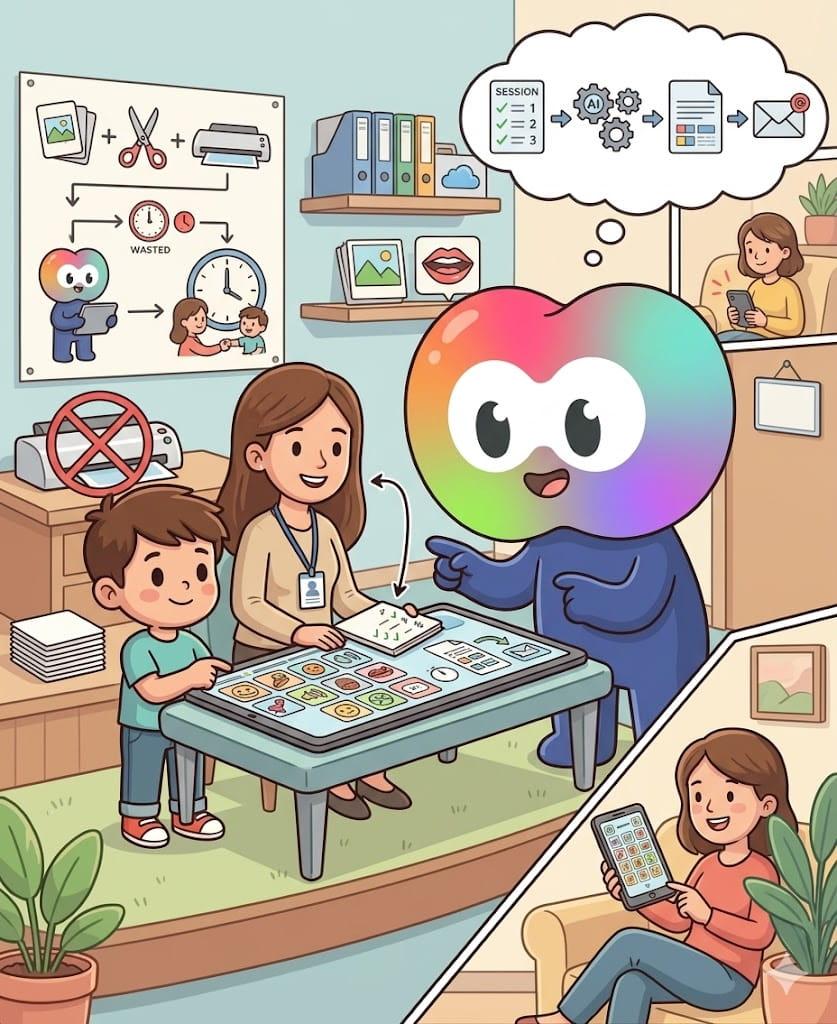 A therapist working with a child during a session